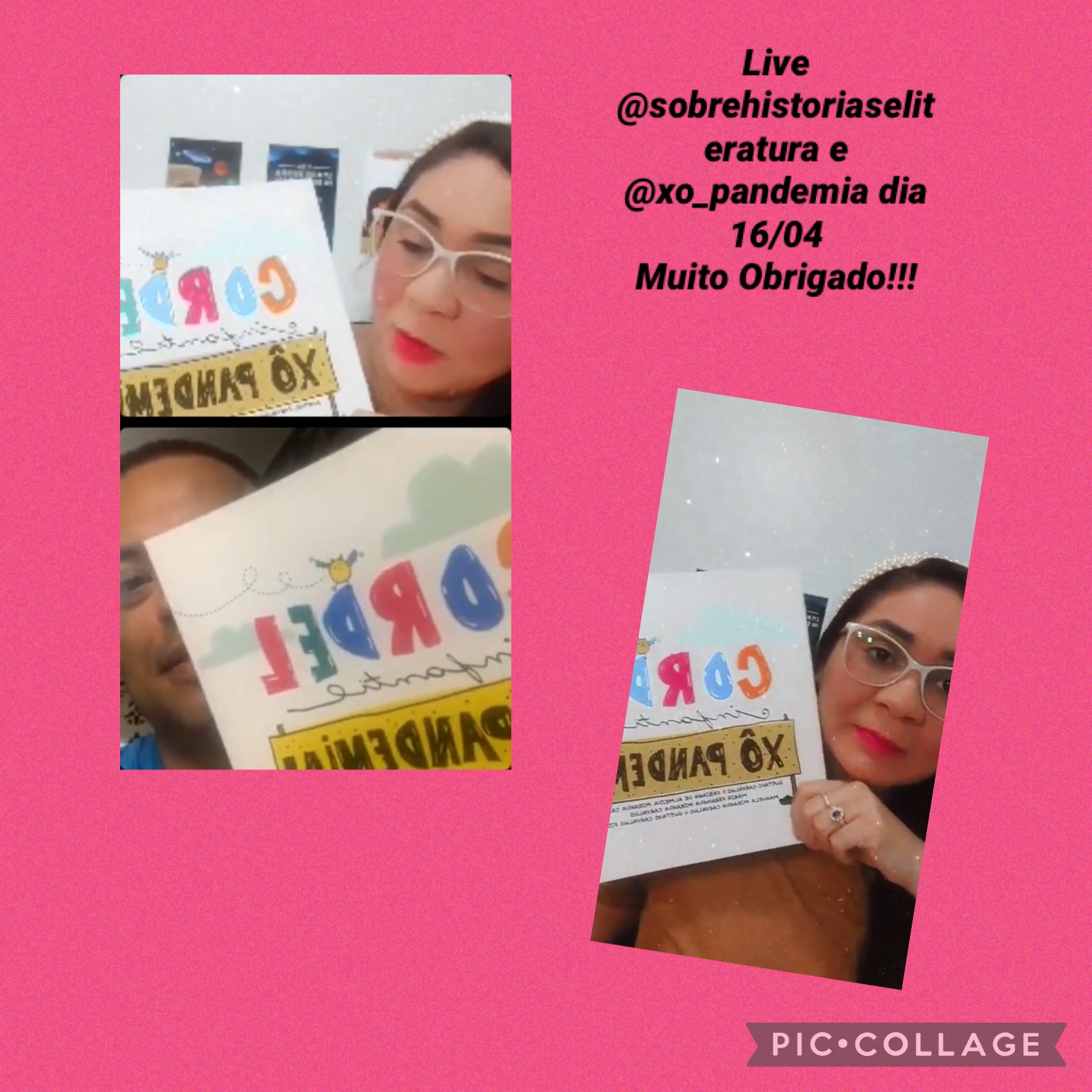 live @sobrehistoriaseliteratura e @xo_pandemia dia 16/4